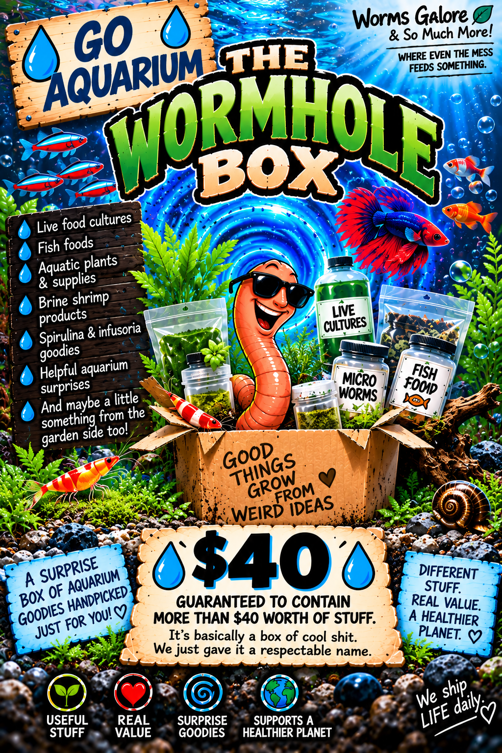 The Wormhole Box | Garden or Aquarium Surprise Box.