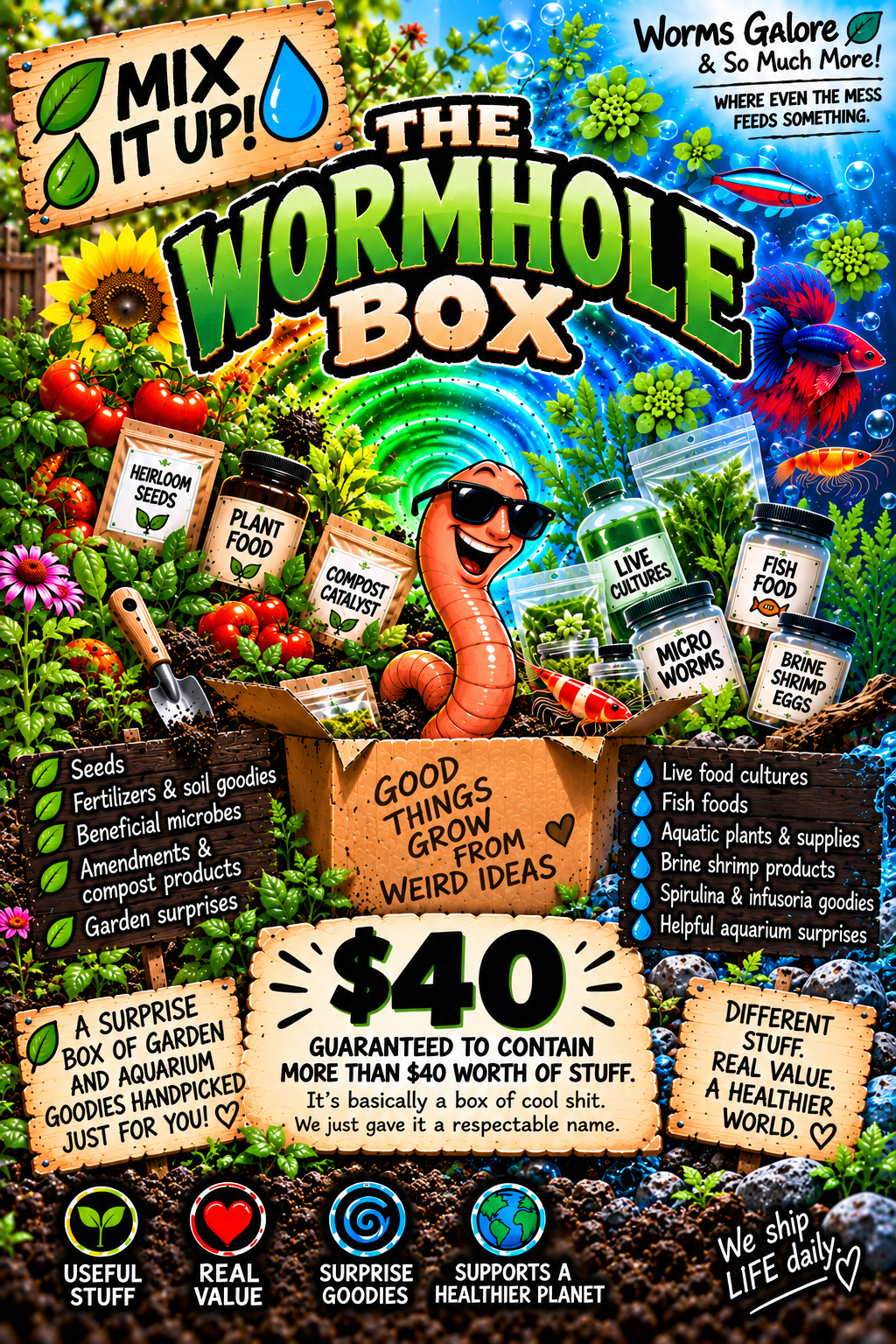 The Wormhole Box | Garden or Aquarium Surprise Box.