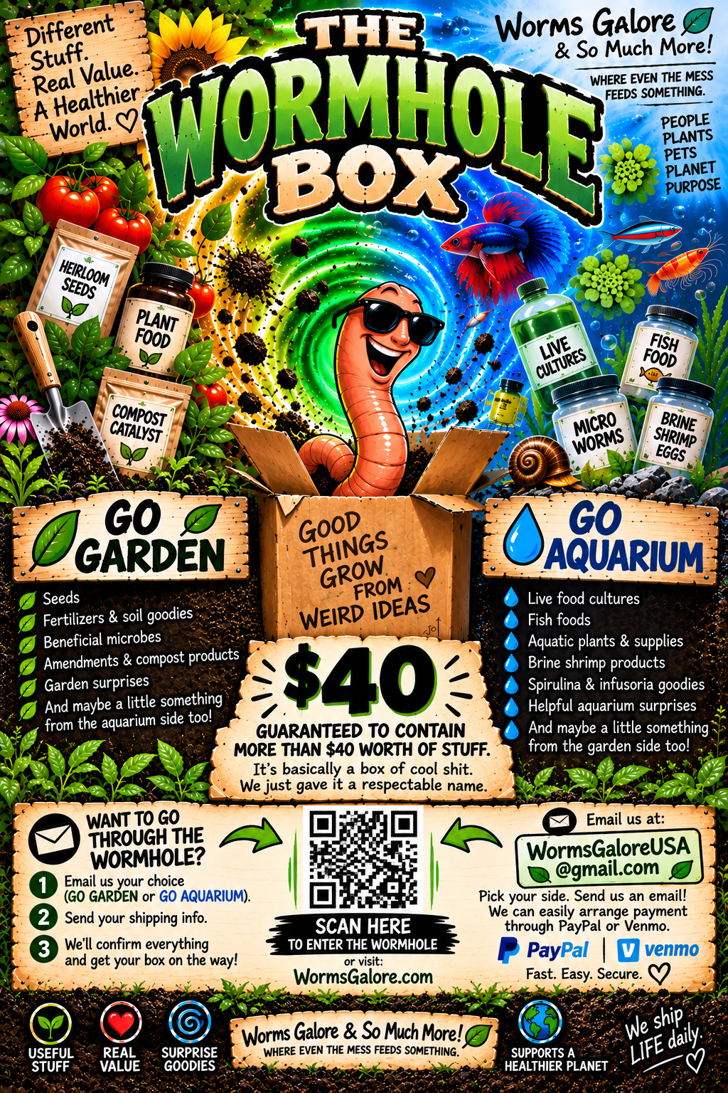 The Wormhole Box | Garden or Aquarium Surprise Box.